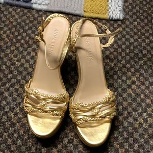 Anne Klein New York gold wrap wedges